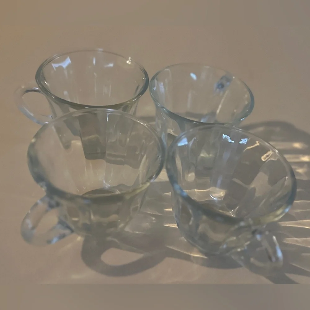Vintage 1970s Tulip Inspired Punch Bowl Glasses (4) - Picture 3 of 7